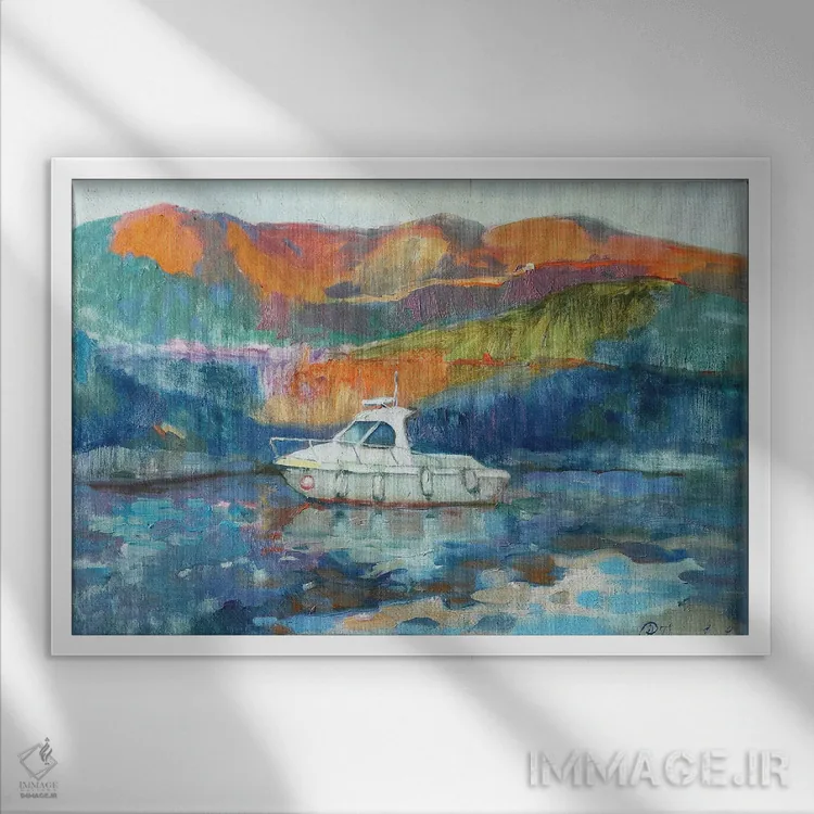 تابلو به سمت اسکله اثر آناستاسیا گریگوریوا - نمای قابدار سفید