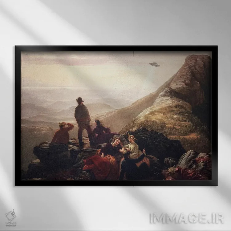 تابلو مهمانی دیرهنگام اثر آرک و گوستز (گروه هنری) - نمای قابدار مشکی