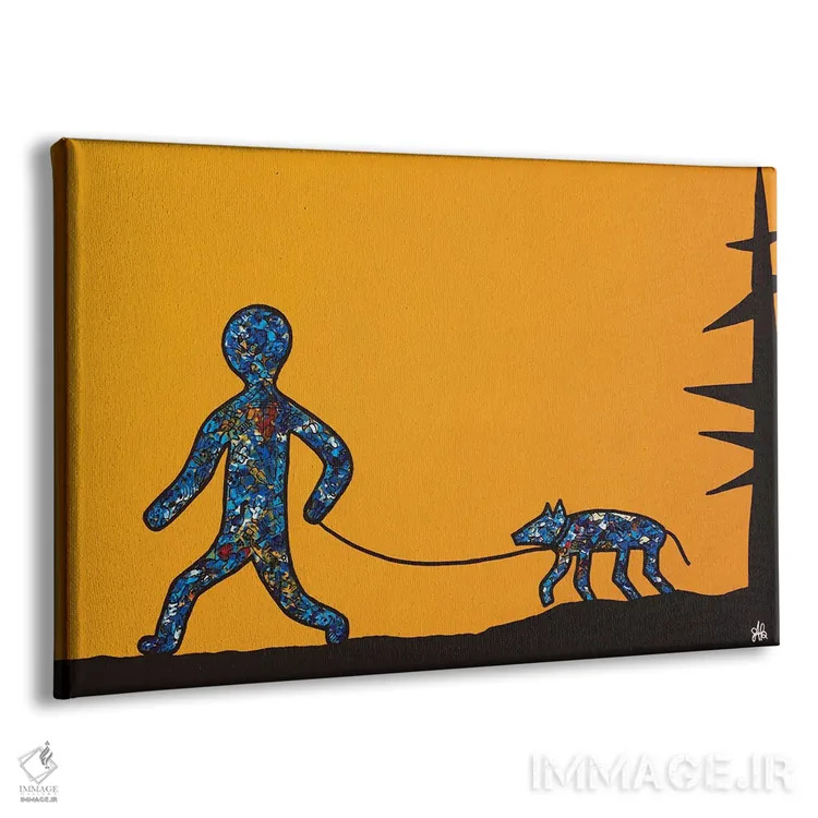 تابلو سگ کیث به散 قدم میزند اثر آموغ کاتیایان - نمای پرسپکتیو محصول