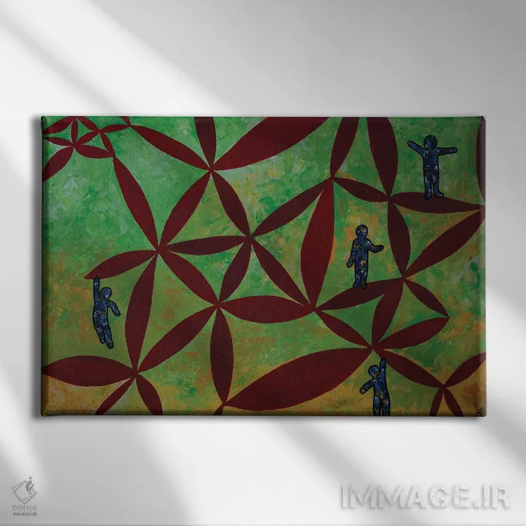 تابلو زمین بازی کودکان اثر آموغ کاتیایان - نمای روبهرو روی دیوار