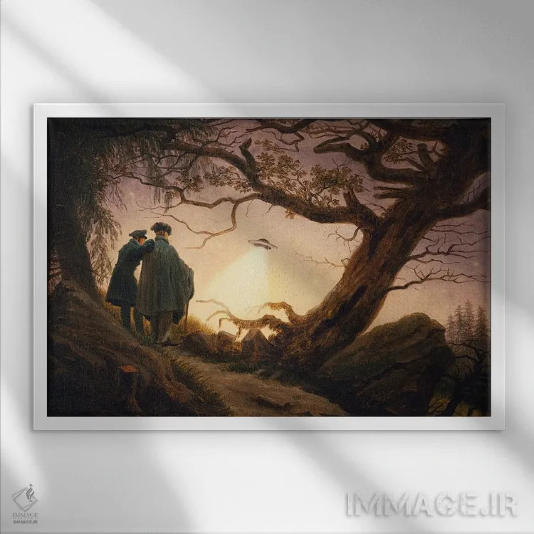 تابلو یوفو (شیء پرنده ناشناس) اثر آرک و گوستز (گروه هنری) - نمای قابدار سفید