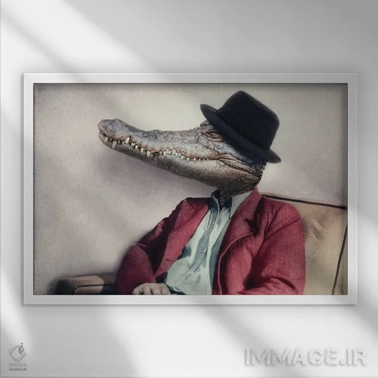 تابلو شاد همچون لری (اصطلاح) اثر آرک و گوستز (گروه هنری) - نمای قابدار سفید