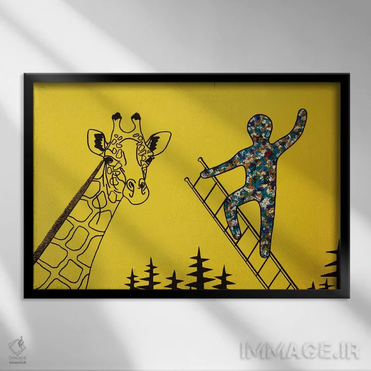 تابلو قهرمان کبریت را پیدا میکند اثر آموغ کاتیایان - نمای قابدار مشکی