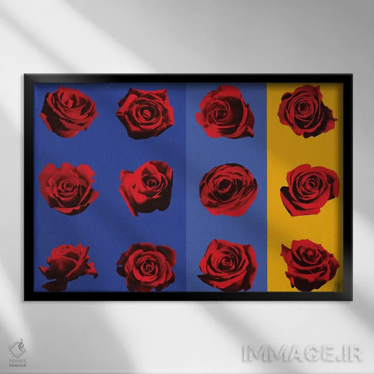 تابلو رزها ۱ اثر آلن ماگالون - نمای قابدار مشکی