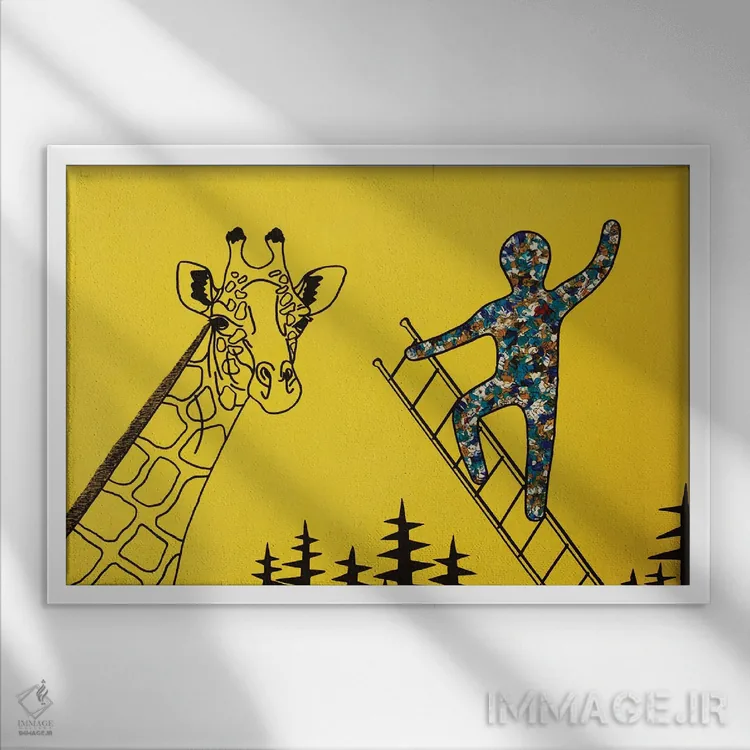 تابلو قهرمان کبریت را پیدا میکند اثر آموغ کاتیایان - نمای قابدار سفید