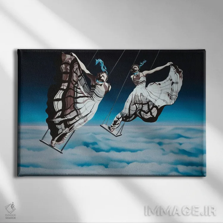 تابلو رقصندگان سوئینگ (یا: افراد اهل معاشرت آزاد؛ با توجه به کاربرد اثر) اثر آلن ماگالون - نمای روبهرو روی دیوار