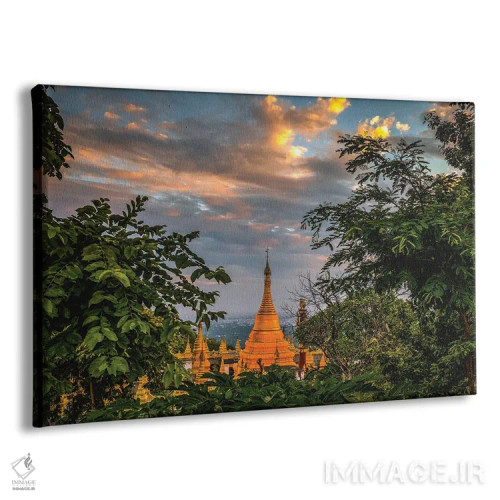 تابلو غروب معبد میانمار (قسمت دوم) اثر الکس جی پرز - نمای پرسپکتیو محصول