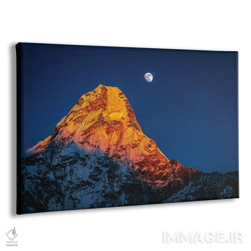 تابلو اورست و ماه در ساعت آبی هیمالیا نپال (قسمت سوم) اثر الکس جی پرز - نمای پرسپکتیو محصول