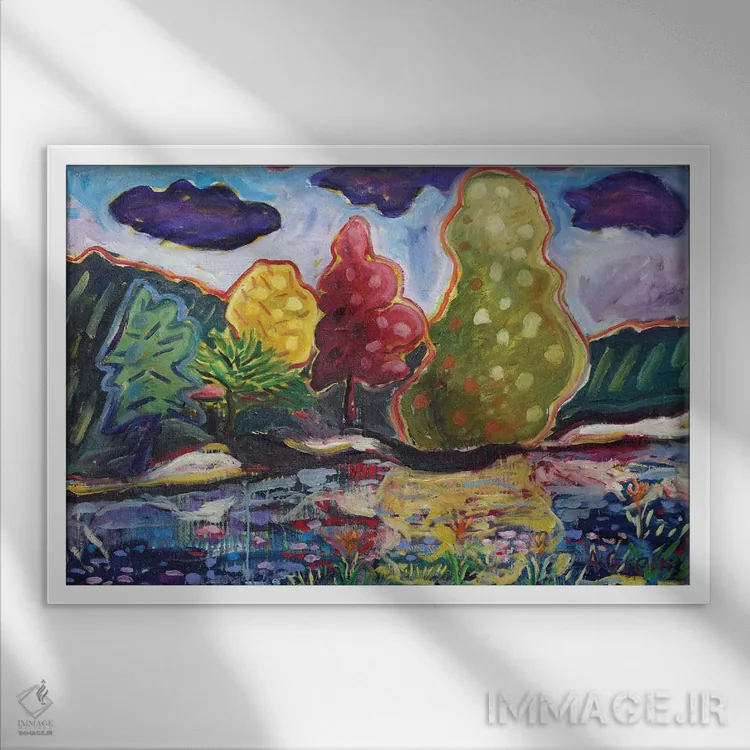 تابلو باغ رؤیایی بیستم اثر آنتئو گرمی - نمای قابدار سفید