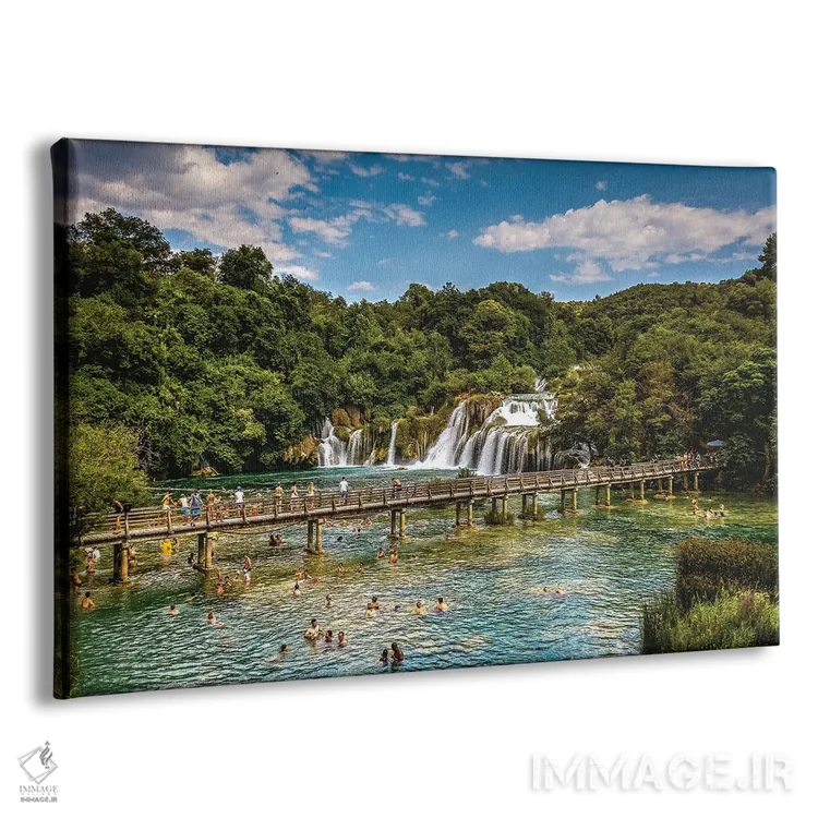 تابلو آبشار کرکا کرواسی (قسمت سوم) اثر الکس جی پرز - نمای پرسپکتیو محصول