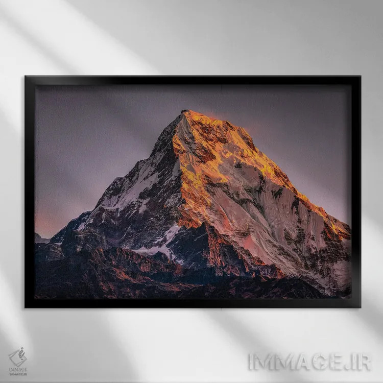 تابلو طلوع آفتاب قله اورست هیمالیا نپال اثر الکس جی پرز - نمای قابدار مشکی