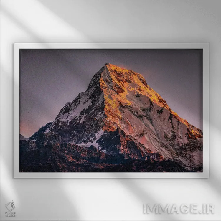تابلو طلوع آفتاب قله اورست هیمالیا نپال اثر الکس جی پرز - نمای قابدار سفید