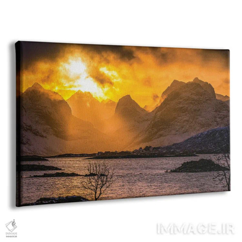 تابلو غروب کوههای مجمعالجزایر لوفوتن نروژ اثر الکس جی پرز - نمای پرسپکتیو محصول