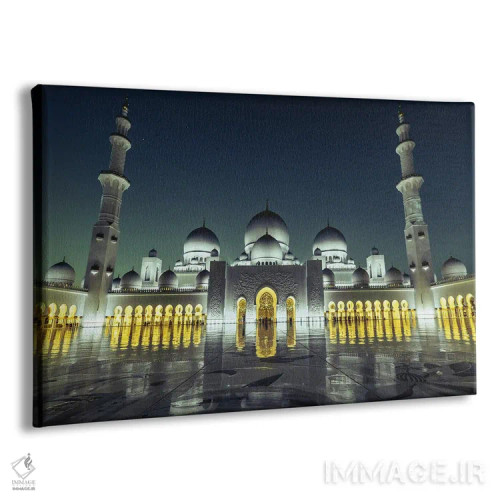 تابلو مسجد یا معبد دبی در ساعت آبی اثر الکس جی پرز - نمای پرسپکتیو محصول