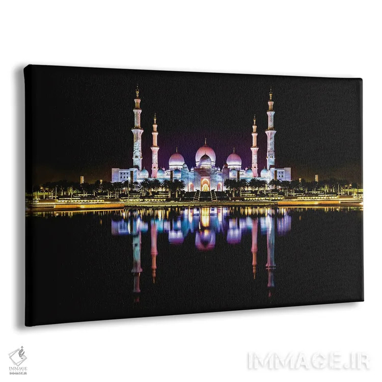 تابلو بازتاب شبانه معبد یا مسجد دبی اثر الکس جی پرز - نمای پرسپکتیو محصول