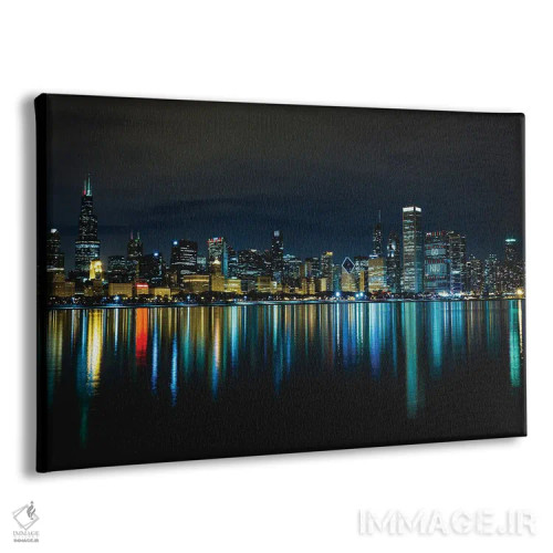 تابلو بازتاب شبانه افق شهر شیکاگو اثر الکس جی پرز - نمای پرسپکتیو محصول