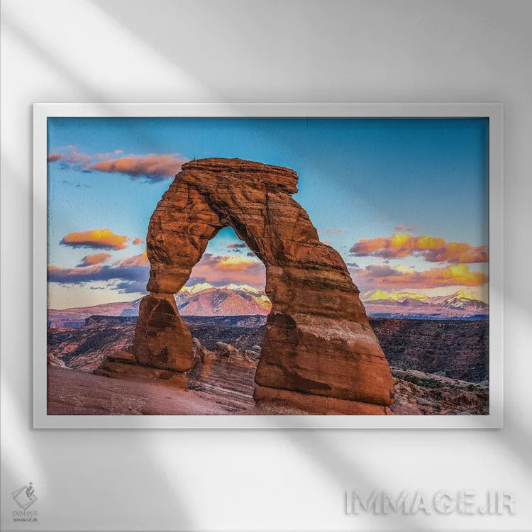 تابلو غروب در طاق دلکیت، یوتا اثر الکس جی پرز - نمای قابدار سفید