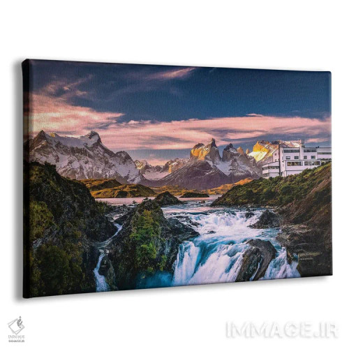 تابلو غروب تماشایی کوهستانی توریس دل پاین، پاتاگونیا، شیلی (۶) اثر الکس جی پرز - نمای پرسپکتیو محصول