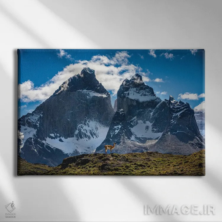 تابلو مناظر کوهستانی توریس دل پاین، پاتاگونیا، شیلی (۱) اثر الکس جی پرز - نمای روبهرو روی دیوار