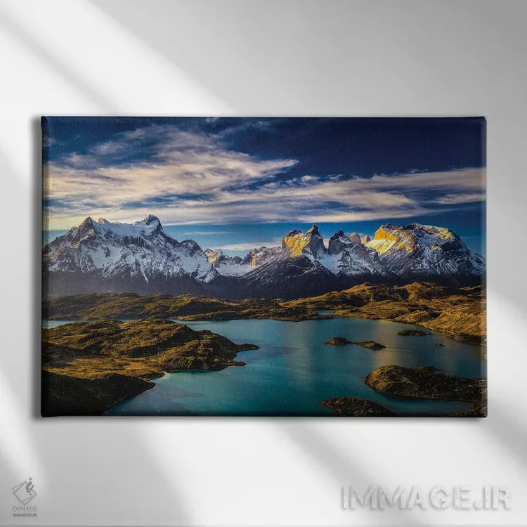 تابلو مناظر کوهستانی توریس دل پاین، پاتاگونیا، شیلی (۴) اثر الکس جی پرز - نمای روبهرو روی دیوار