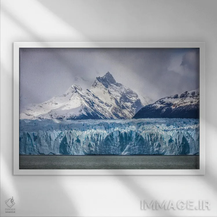 تابلو یخچال طبیعی پاتاگونیا، آرژانتین (۲) اثر الکس جی پرز - نمای قابدار سفید