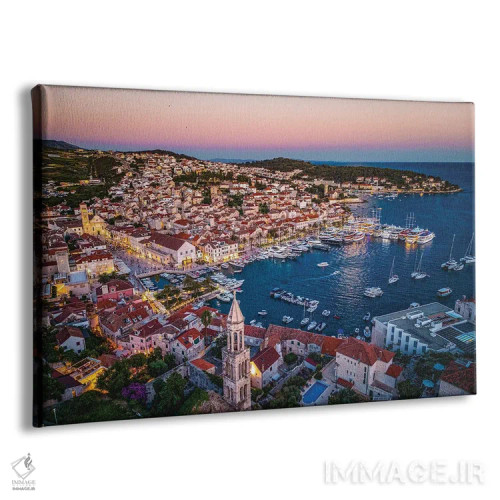 تابلو منظره افقی شهر کوچک هوار در غروب (۵) اثر الکس جی پرز - نمای پرسپکتیو محصول