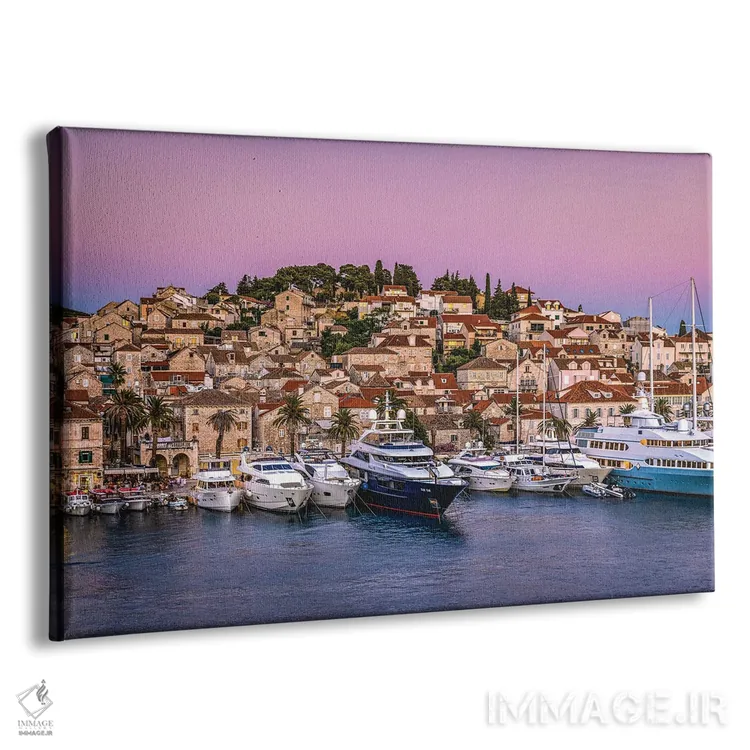 تابلو درخشش غروب شهر کوچک هوار، کرواسی اثر الکس جی پرز - نمای پرسپکتیو محصول