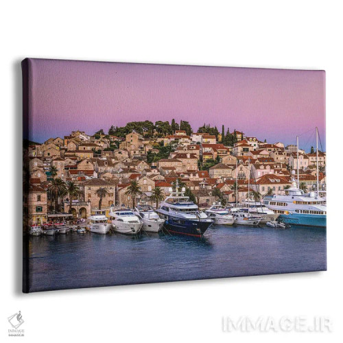 تابلو درخشش غروب شهر کوچک هوار، کرواسی اثر الکس جی پرز - نمای پرسپکتیو محصول