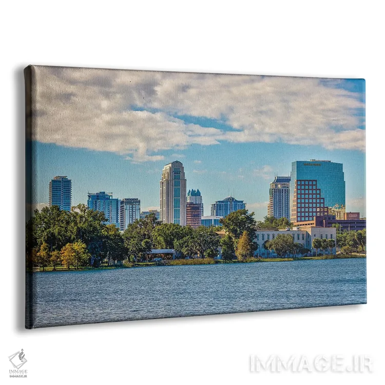 تابلو نمای افقی مرکز شهر اورلاندو فلوریدا و دریاچه اثر الکس جی پرز - نمای پرسپکتیو محصول