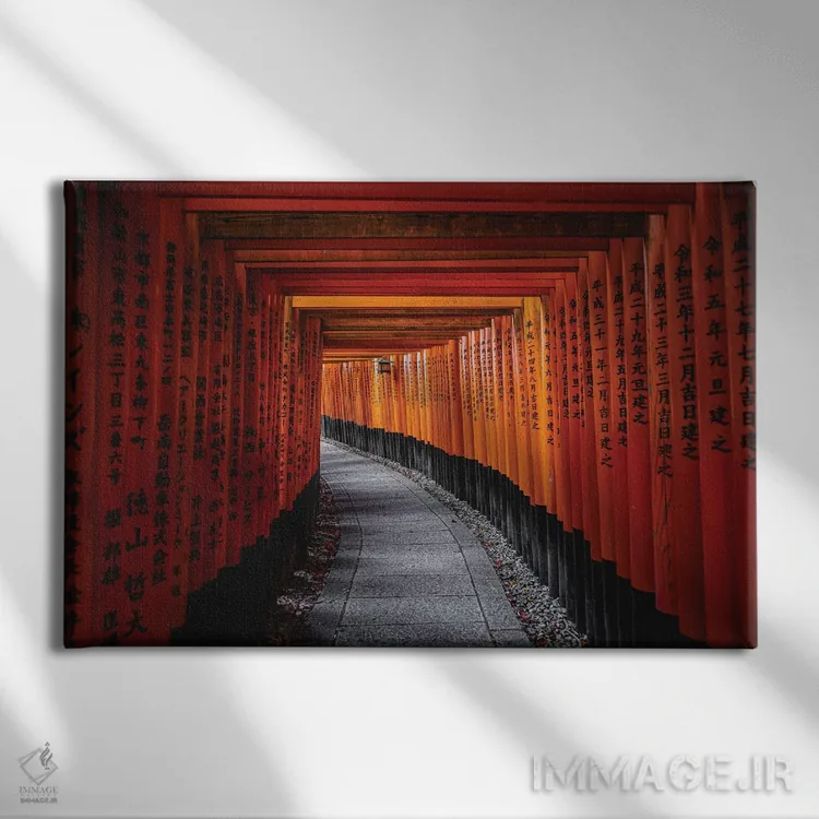 تابلو Japan I, معبد فوشیمی ایناری تایشا، کیوتو، ژاپن (۱) اثر الکس جی پرز - نمای روبهرو روی دیوار