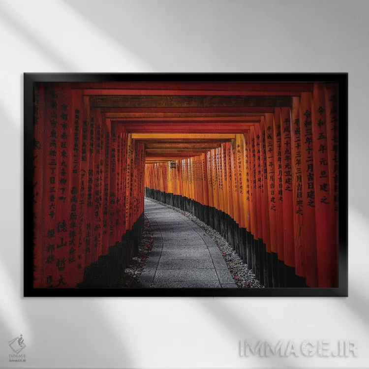 تابلو Japan I, معبد فوشیمی ایناری تایشا، کیوتو، ژاپن (۱) اثر الکس جی پرز - نمای قابدار مشکی