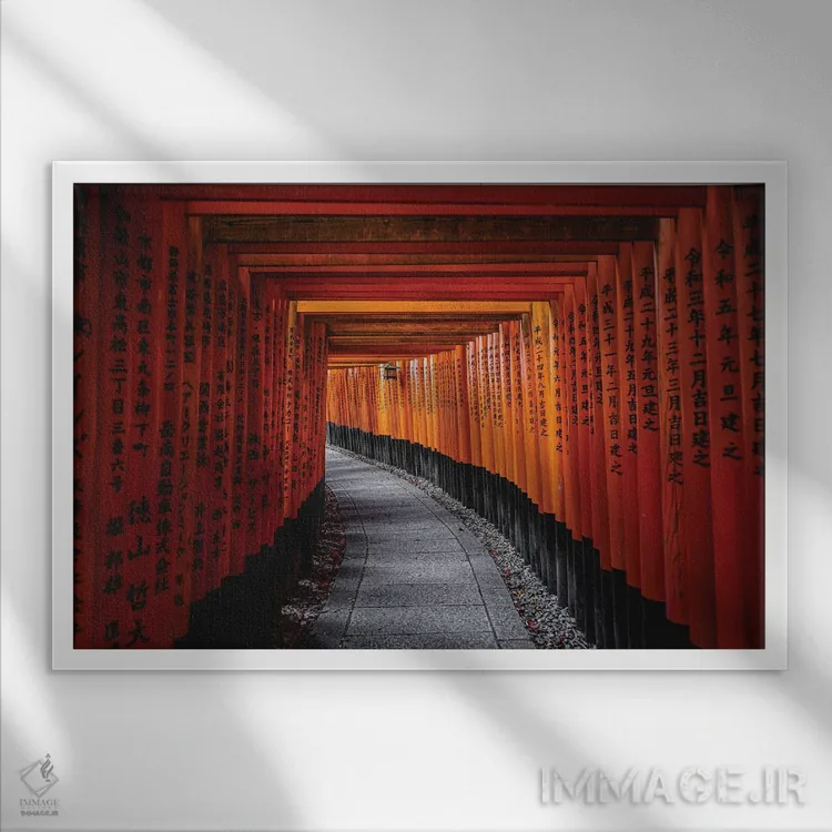 تابلو Japan I, معبد فوشیمی ایناری تایشا، کیوتو، ژاپن (۱) اثر الکس جی پرز - نمای قابدار سفید