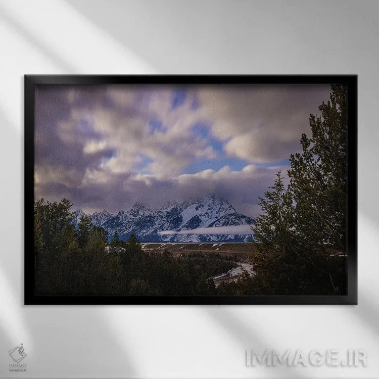 تابلو رشتهکوههای بزرگ تیتون (۱) اثر الکس جی پرز - نمای قابدار مشکی
