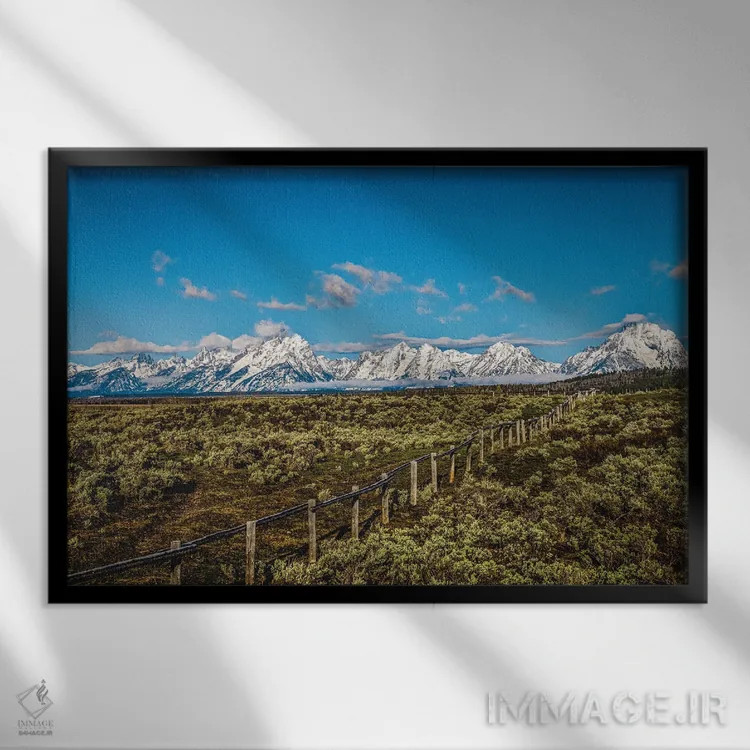 تابلو رشتهکوههای بزرگ تیتون (۴) اثر الکس جی پرز - نمای قابدار مشکی