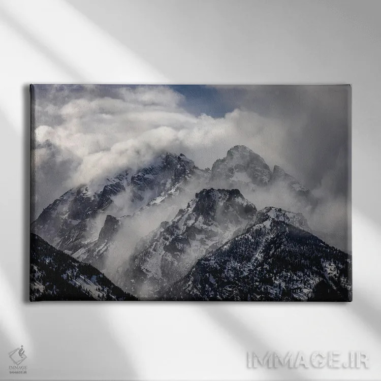 تابلو کوههای گرند تیتون شماره ۱ اثر الکس جی پرز - نمای روبهرو روی دیوار