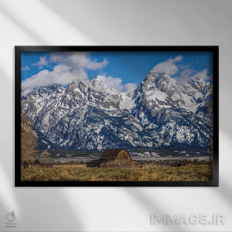 تابلو رشتهکوههای بزرگ تیتون (۶) اثر الکس جی پرز - نمای قابدار مشکی