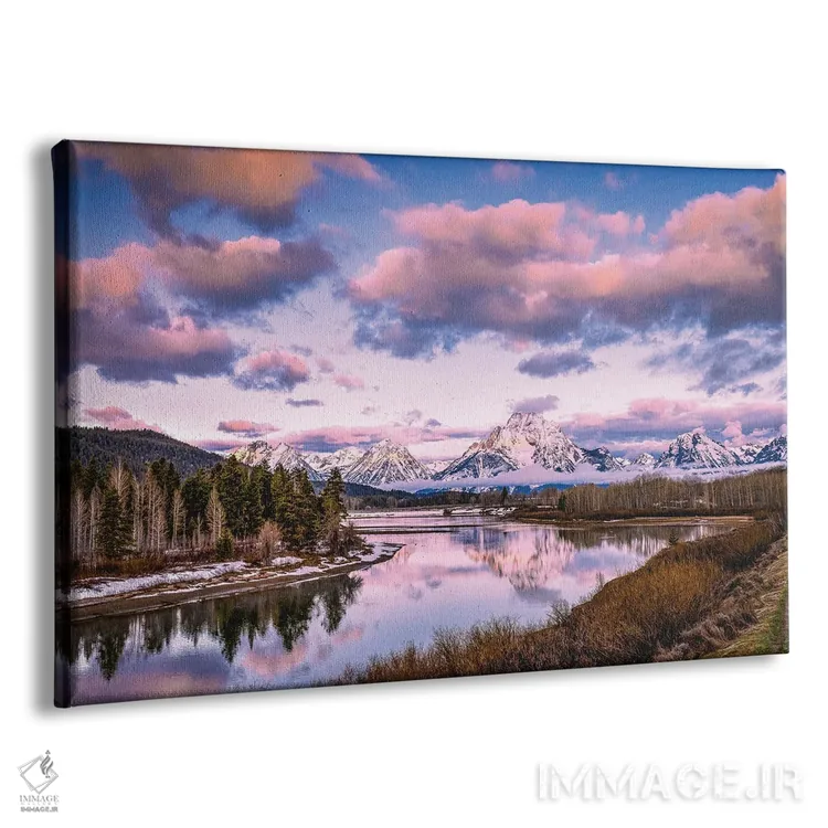 تابلو منظرهٔ بازتاب طلوع آفتاب گرند تیتون اثر الکس جی پرز - نمای پرسپکتیو محصول