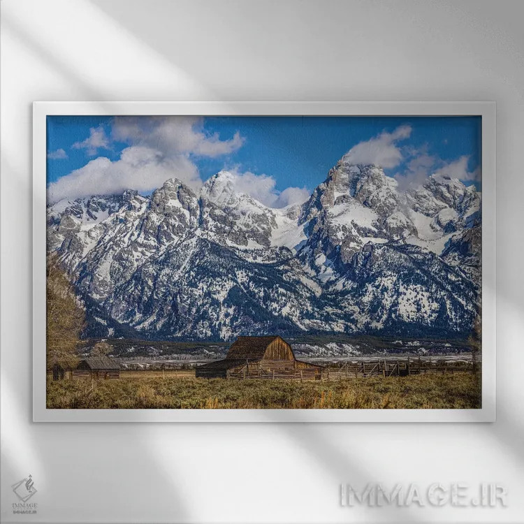 تابلو رشتهکوههای بزرگ تیتون (۶) اثر الکس جی پرز - نمای قابدار سفید