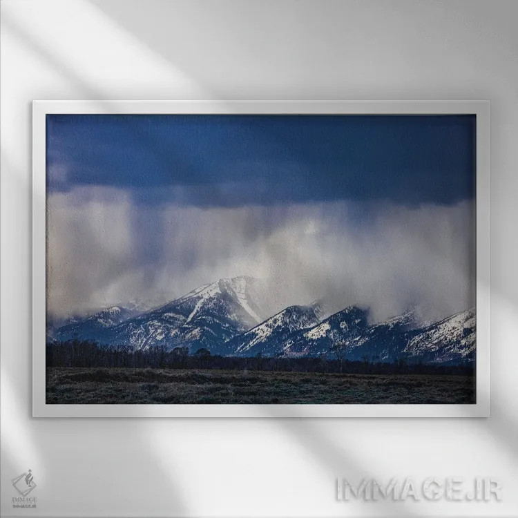 تابلو طوفان در گرند تیتون اثر الکس جی پرز - نمای قابدار سفید