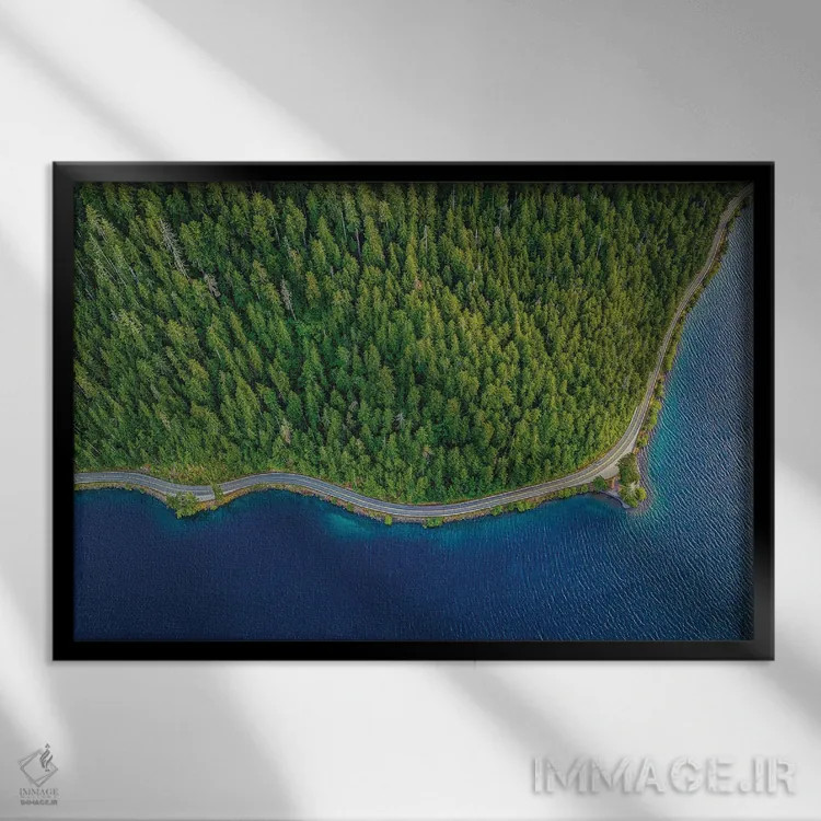 تابلو دریاچه پارک ملی المپیک شماره ۱ اثر الکس جی پرز - نمای قابدار مشکی