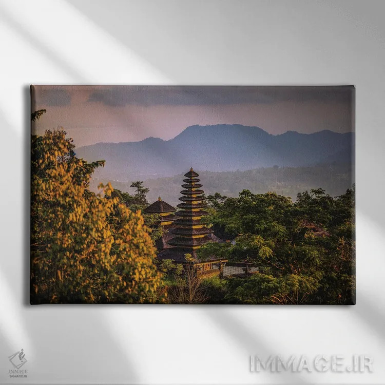 تابلو معبد بزرگ بالی اندونزی شماره ۲ اثر الکس جی پرز - نمای روبهرو روی دیوار