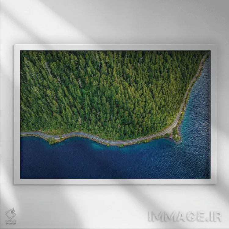 تابلو دریاچه پارک ملی المپیک شماره ۱ اثر الکس جی پرز - نمای قابدار سفید