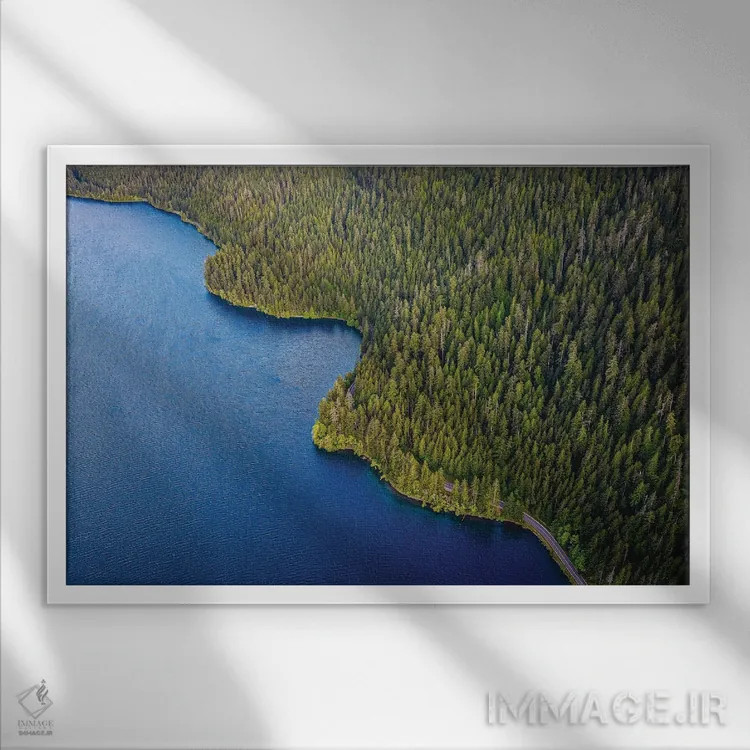 تابلو دریاچه پارک ملی المپیک شماره ۳ اثر الکس جی پرز - نمای قابدار سفید