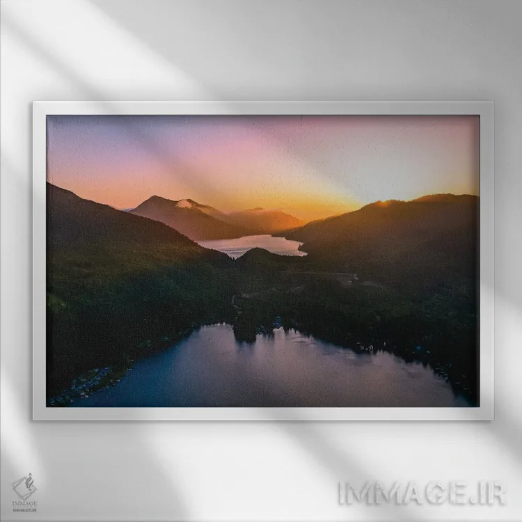 تابلو طلوع آفتاب پارک ملی المپیک شماره ۳ اثر الکس جی پرز - نمای قابدار سفید
