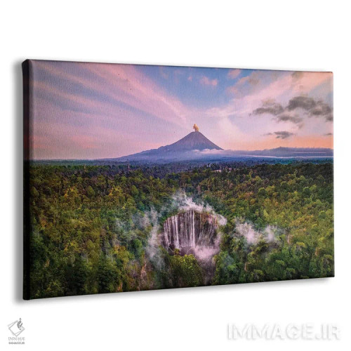 تابلو آبشار تمپاک سو اندونزی و آتشفشان سمره اثر الکس جی پرز - نمای پرسپکتیو محصول