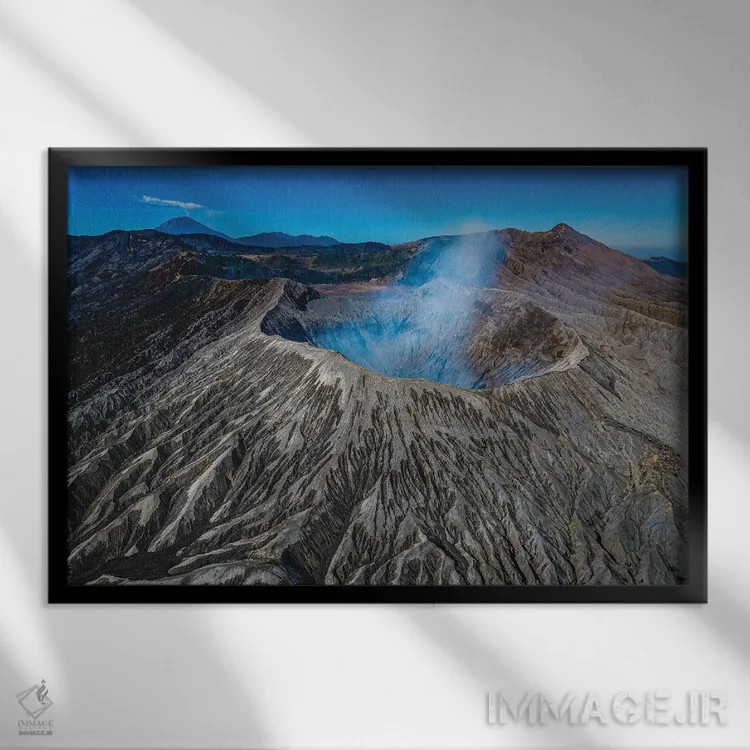 تابلو طلوع آفتاب آتشفشان برومو اندونزی شماره ۱ اثر الکس جی پرز - نمای قابدار مشکی
