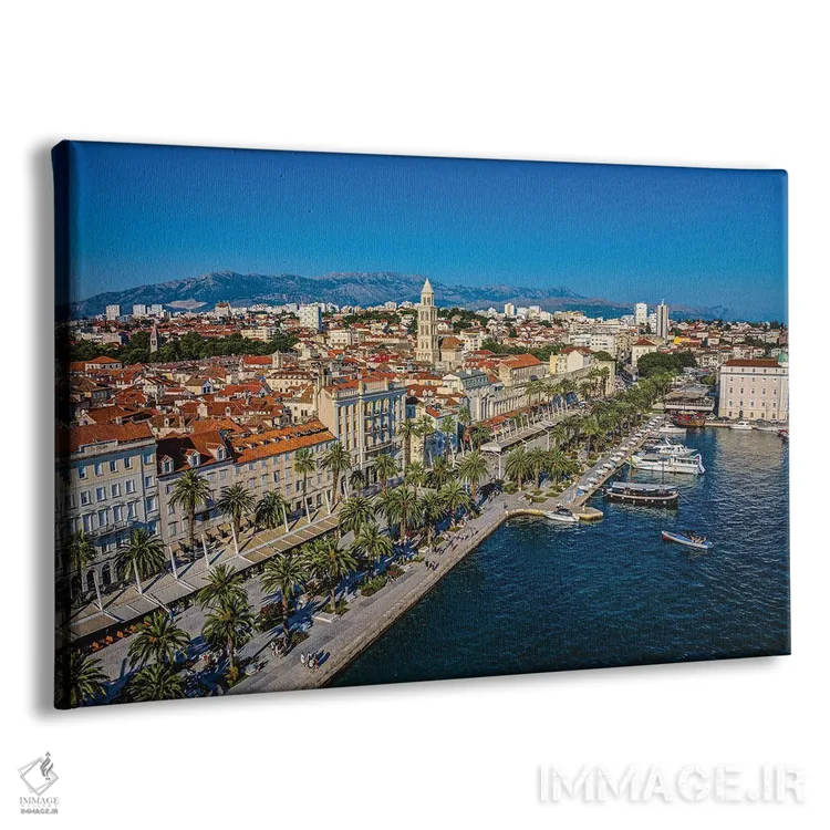 تابلو بندر اسپیلت و شهر قدیمی کروواسی شماره ۲ اثر الکس جی پرز - نمای پرسپکتیو محصول
