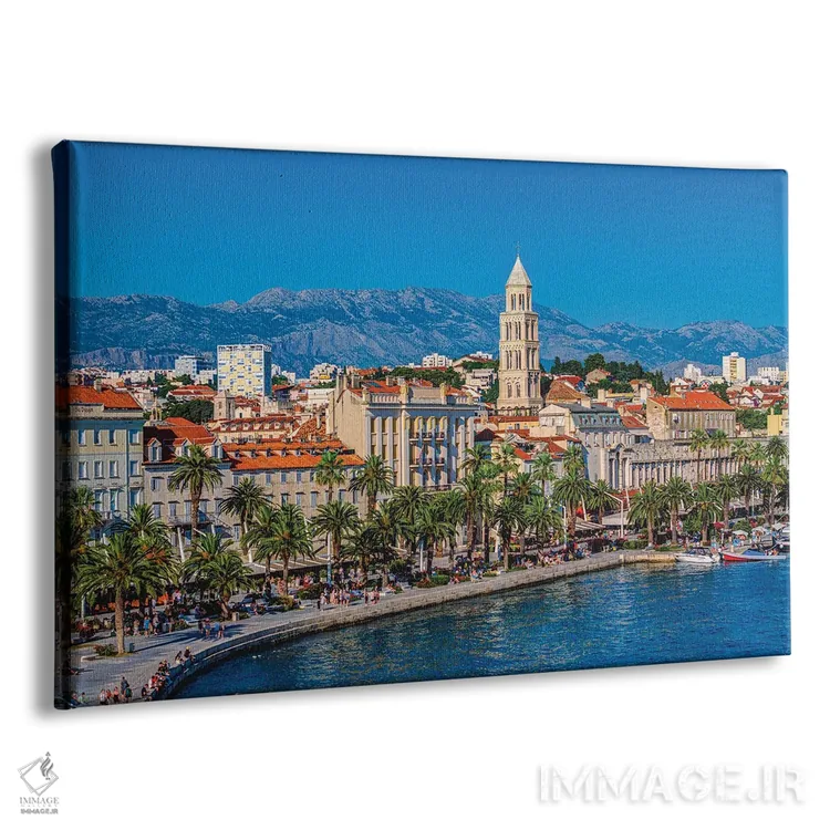 تابلو بندر اسپیلت و شهر قدیمی کروواسی شماره ۳ اثر الکس جی پرز - نمای پرسپکتیو محصول