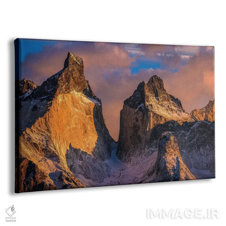 تابلو قلههای کوهستانی پاتاگونیا اثر الکس جی پرز - نمای پرسپکتیو محصول