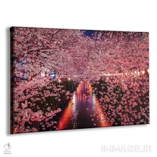 تابلو رودخانه با شکوفههای گیلاس ژاپن I اثر الکس جی پرز - نمای پرسپکتیو محصول